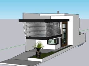 Model su nhà ở 2 tầng 6x33m