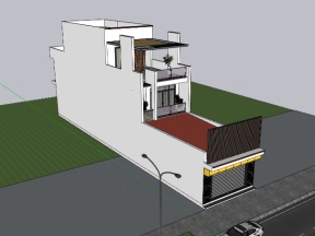 Model su nhà ở 3 tầng kích thước thiết kế 5.7x30m
