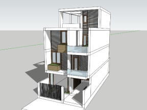 Model su nhà ở 4 tầng 8x15.3m