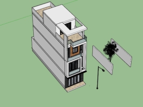 Model su nhà ở 4 tầng diện tích xây dựng 4.3x15m