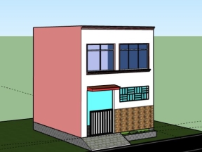 Model su nhà ở phố 2 tầng 6.2x7.8m đẹp