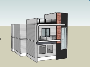 Model su nhà phố 2 tầng 8x12.65m