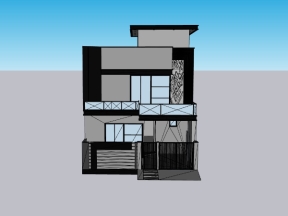 Model su nhà phố 2 tầng kích thước 7.6x12.2m