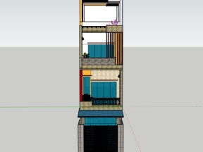 Model su nhà phố 3 tầng 4x13.4m
