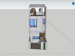 Model su nhà phố 3 tầng 6x20m