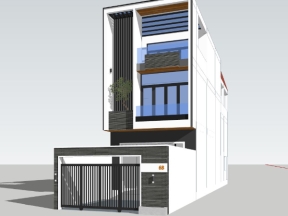 Model su nhà phố 3 tầng cao cấp 5.4x19.4m