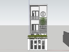 Model su nhà phố 3 tầng kích thước 4x12.5m