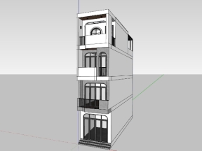 Model su nhà phố 4 tầng 3.6x16m