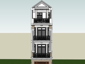 Model su nhà phố 4 tầng 4.3x14m