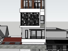 Model su nhà phố 4 tầng 5.6x17m