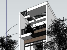 Model su nhà phố 4 tầng 5x20m