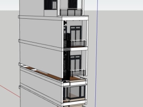 Model su nhà phố 5 tầng 3.6x14.5m