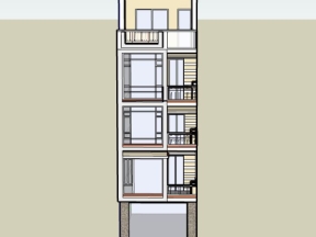 Model su nhà phố 5 tầng kích thước 3.8x7m hiện đại