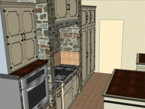 Model su nội thất nhà bếp truyền thống