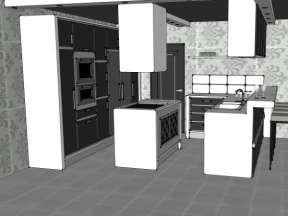 Model su nội thất phòng bếp đơn giản tinh tế