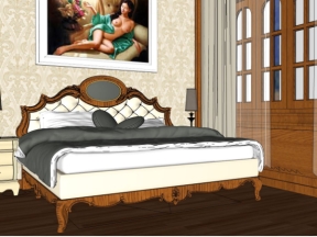 Model su nội thất phòng ngủ cực đẹp model 3d
