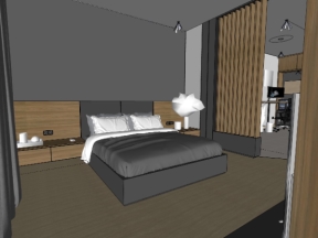 Model su nội thất phòng ngủ hiện đại 3d