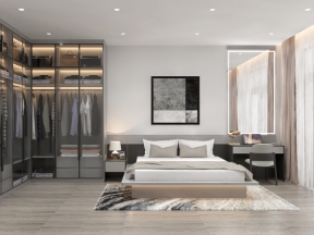 Model Su Phòng ngủ phong cách hiện đại tối giản Vray render