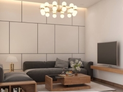 Model SU thiết kế nội thất phòng khách chung cư đẹp