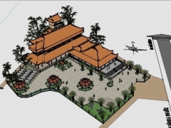 Model su thiết kế phối cảnh ngoại thất chùa Việt