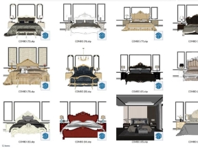 Model Su thư viện 12 thiết kế giường tân cổ điển