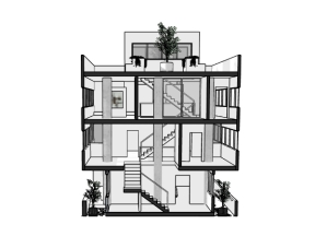Model su việt nam nhà biệt thự 3 tầng 8.7x10m