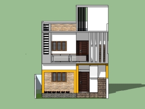 Model su việt nam nhà ở 2 tầng 6.8x11.9m