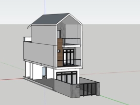 Model su việt nam nhà ở 3 tầng 4.9x19.8m