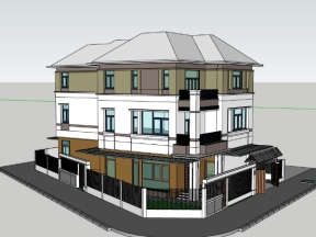 Model thiết kế bản vẽ nhà biệt thự 3 tầng mới nhất