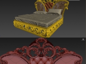 Model thiết kế giường 3dsmax Tâm Cổ Điển M02