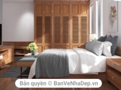 Model thiết kế nội thất phòng ngủ bằng gỗ căm xe thiết kế 3dsmax