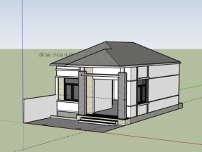 Nhà 1 tầng diện tích 6.9x10m file sketchup