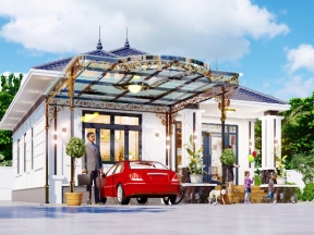 Nhà 1 tầng Mái nhật cực đẹp 9.4x17m