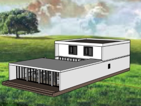 Nhà 2 tầng 12.8x26m file sketchup