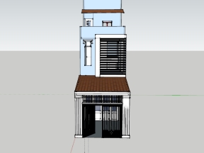 Nhà 2 tầng lệch tầng 2 kích thước 4x19.5m