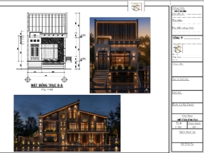 Nhà bán hầm kích thước 7x20m đầy đủ kiến trúc kết cấu