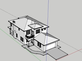 Nhà biệt thự 2 tầng 10.5x24m dựng model .skp