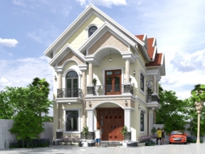 Nhà biệt thự 2 tầng 8.5x14m có full mẫu bản vẽ kiến trúc và model .skp