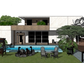 Nhà biệt thự 2 tầng đẹp dựng model sketchup mới nhất 17x10m