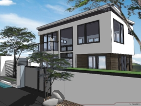 Nhà biệt thự 2 tầng dựng model sketchup 7x10m