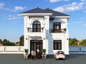 Nhà biệt thự 2 tầng tân cổ điển 9x13m