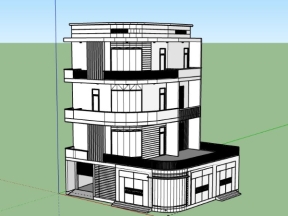 Nhà biệt thự 3 tầng 12x10m dựng model su