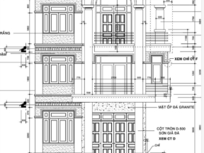 Nhà biệt thự 3 tầng 7x12m đầy đủ kiến trúc kết cấu
