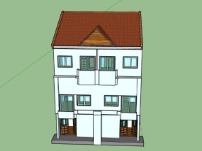 Nhà biệt thự 3 tầng 9x13m model .skp