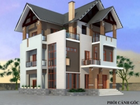 Nhà biệt thự 3 tầng diện tích thiết kế 12x15m bản vẽ