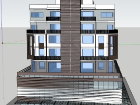 Nhà biệt thự 5 tầng 27x35m dựng model sketchup
