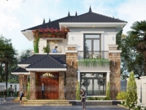 Nhà biệt thự mái nhật 2 tầng 8.5x15.3m  gồm