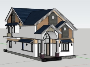 Nhà biệt thự  trệt 7.7x17.5m model sketchup việt nam