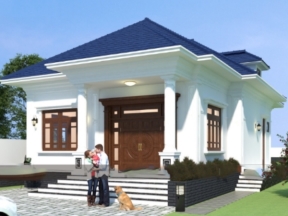 Nhà biệt thự  trệt 8.1x15.7m model cad