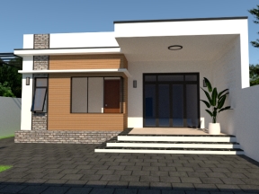 Nhà cấp 4 hiện đại 9.5x18.3m - File Cad Kiến trúc